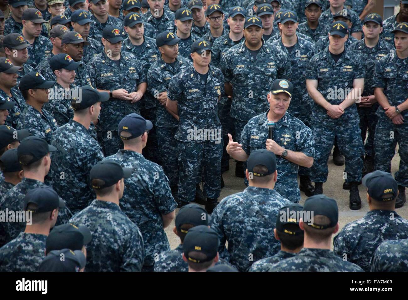 SASEBO, Japan (September 25, 2017) Vice Adm. Tom Rowden, commander ...