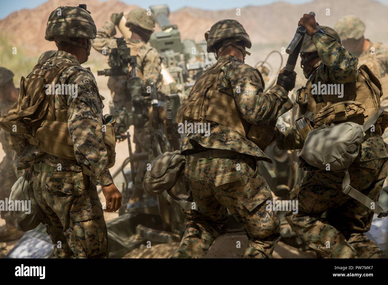 U.S. Marines Corps field artillery Marines assigned to Echo Battery