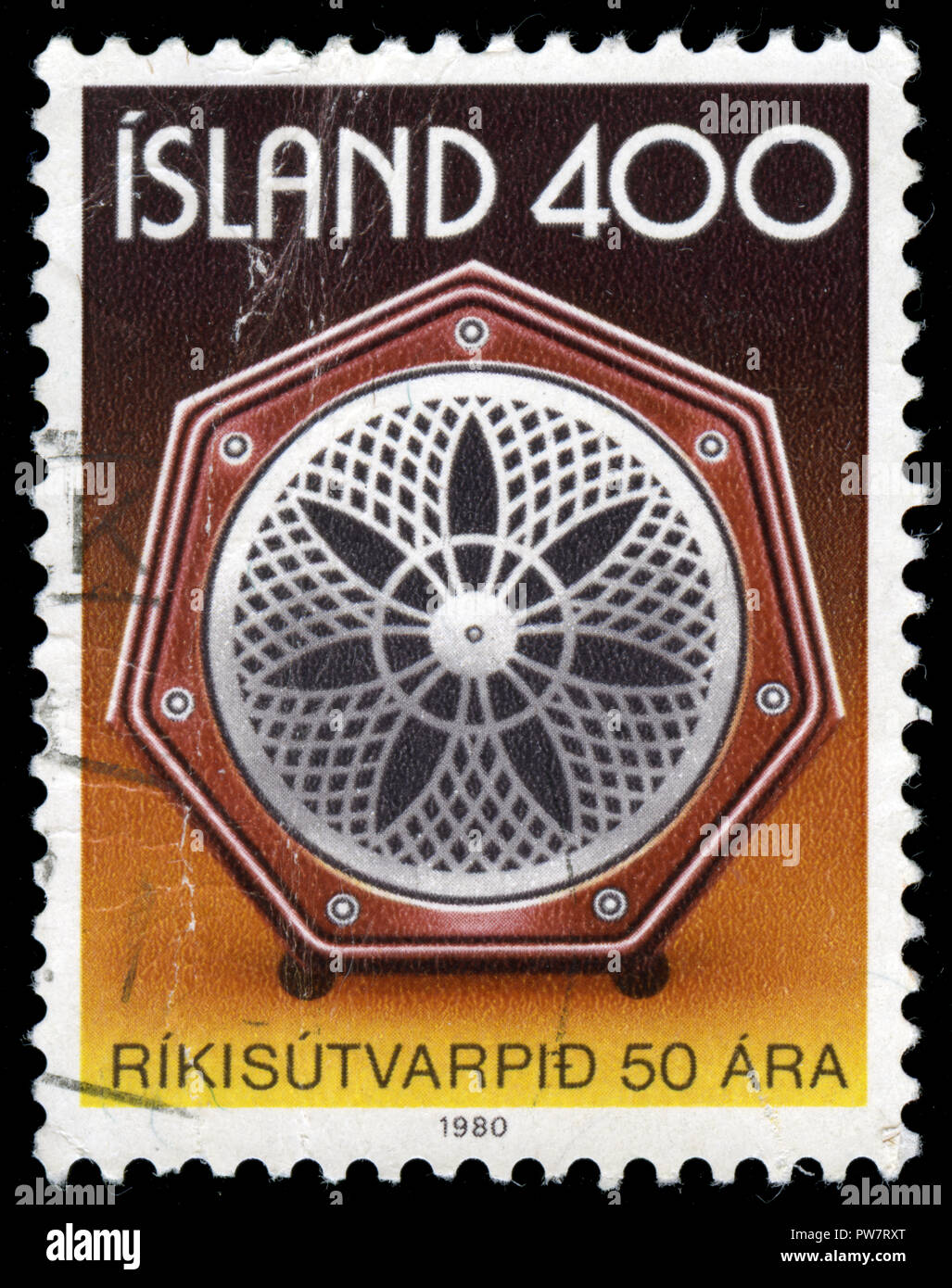 Postmarked stamp from Iceland issued in 1980 Stock Photo
