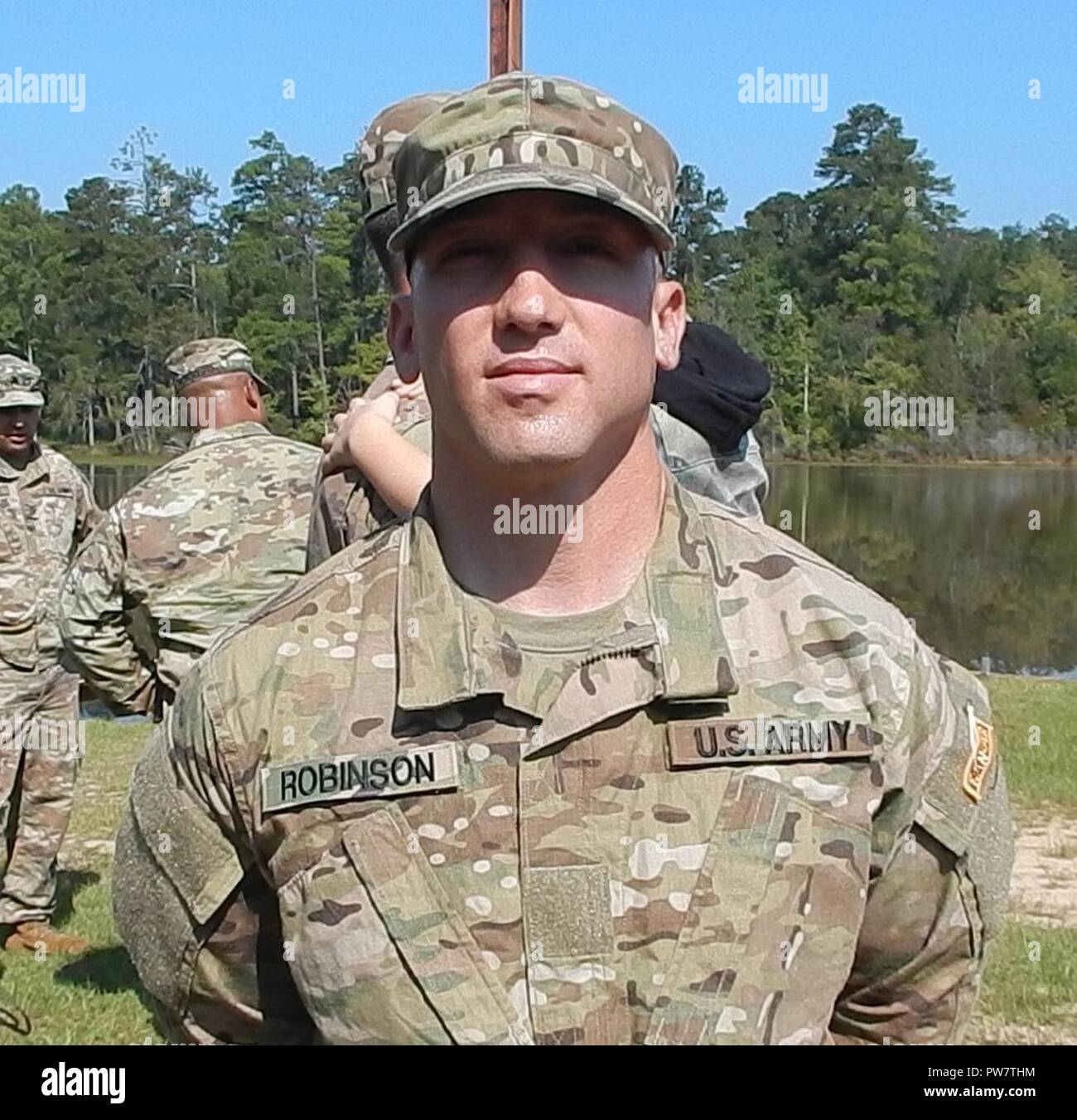 Idaho Army National Guard Soldier Sgt David Robinson Receives His