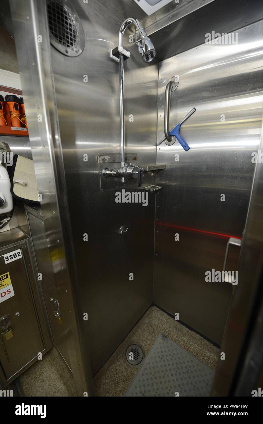 NORFOLK Va. (Oct. 3, 2017) A photo of a shower aboard PCU Washington
