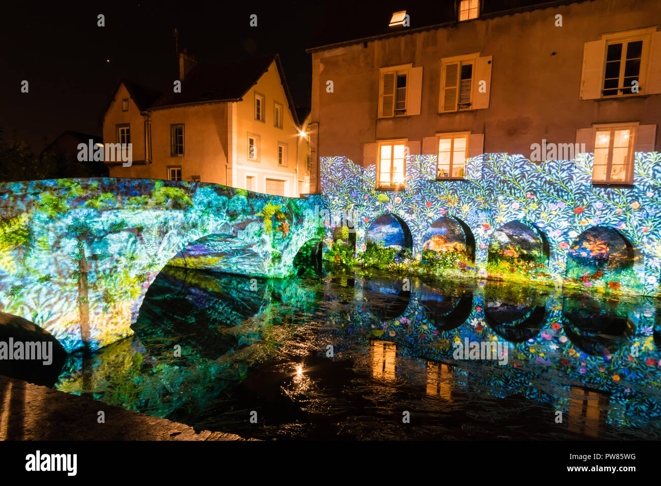 Chartres Light Building facade light festival Chartres in France Stock Photo - Alamy