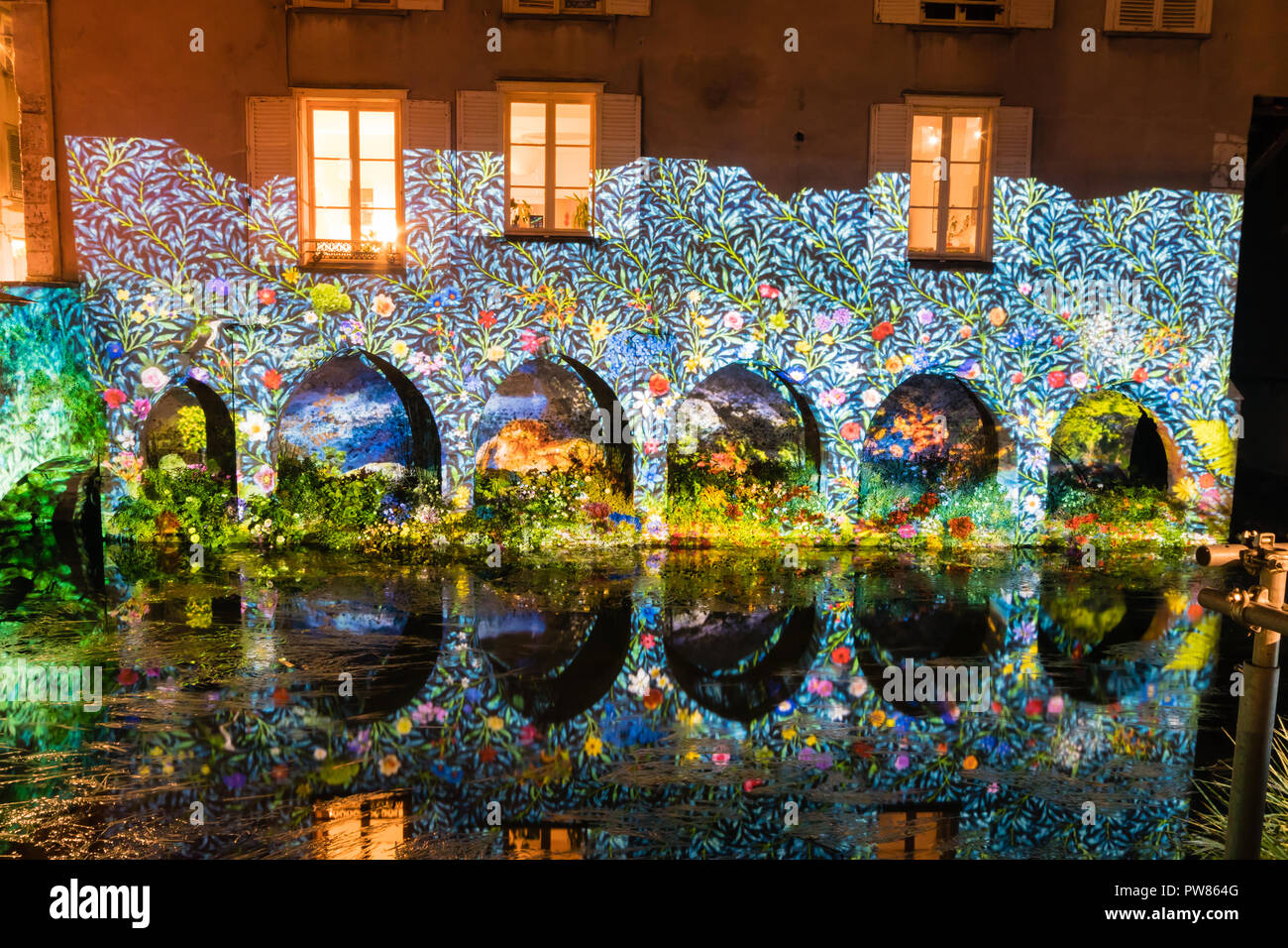 Chartres Light Building facade light festival Chartres in France Stock Photo - Alamy