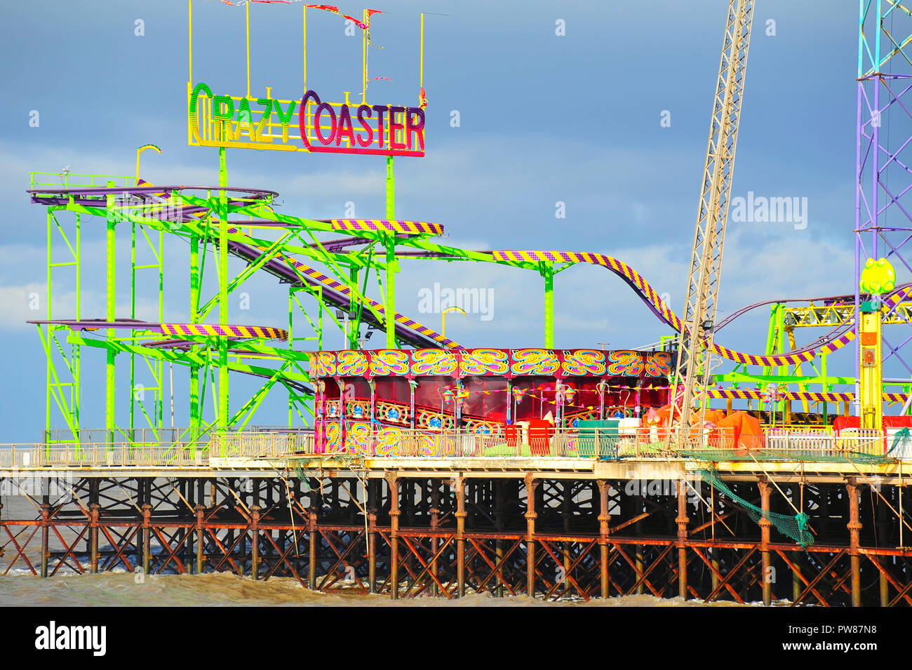 Blackpool pier funfair rides blackpool hires stock photography and