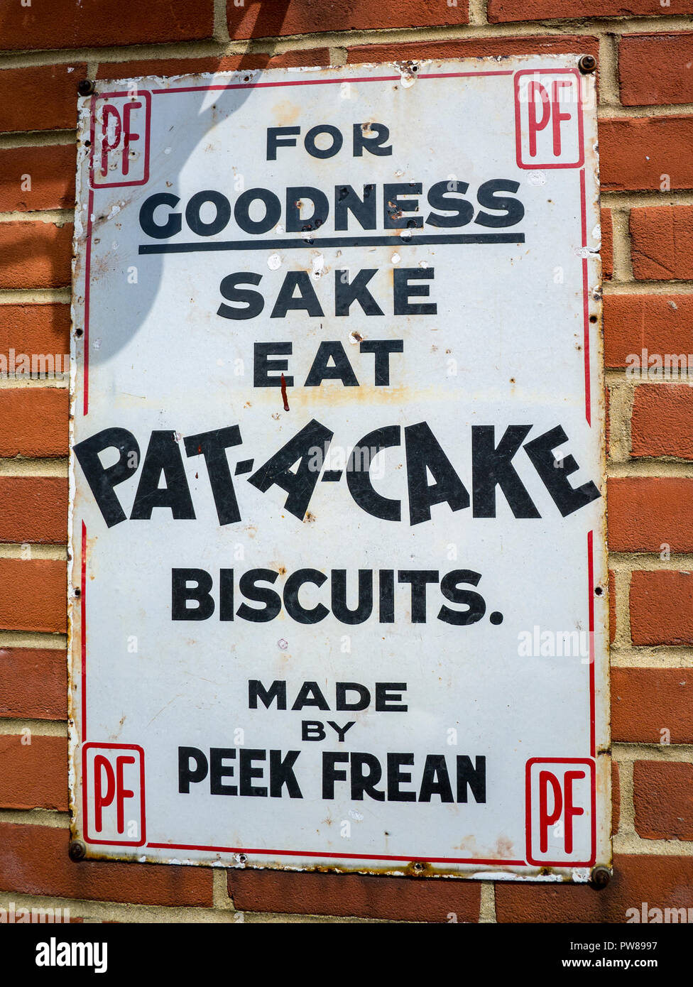 Vintage Sign PAT A CAKE biscuits Stock Photo Alamy