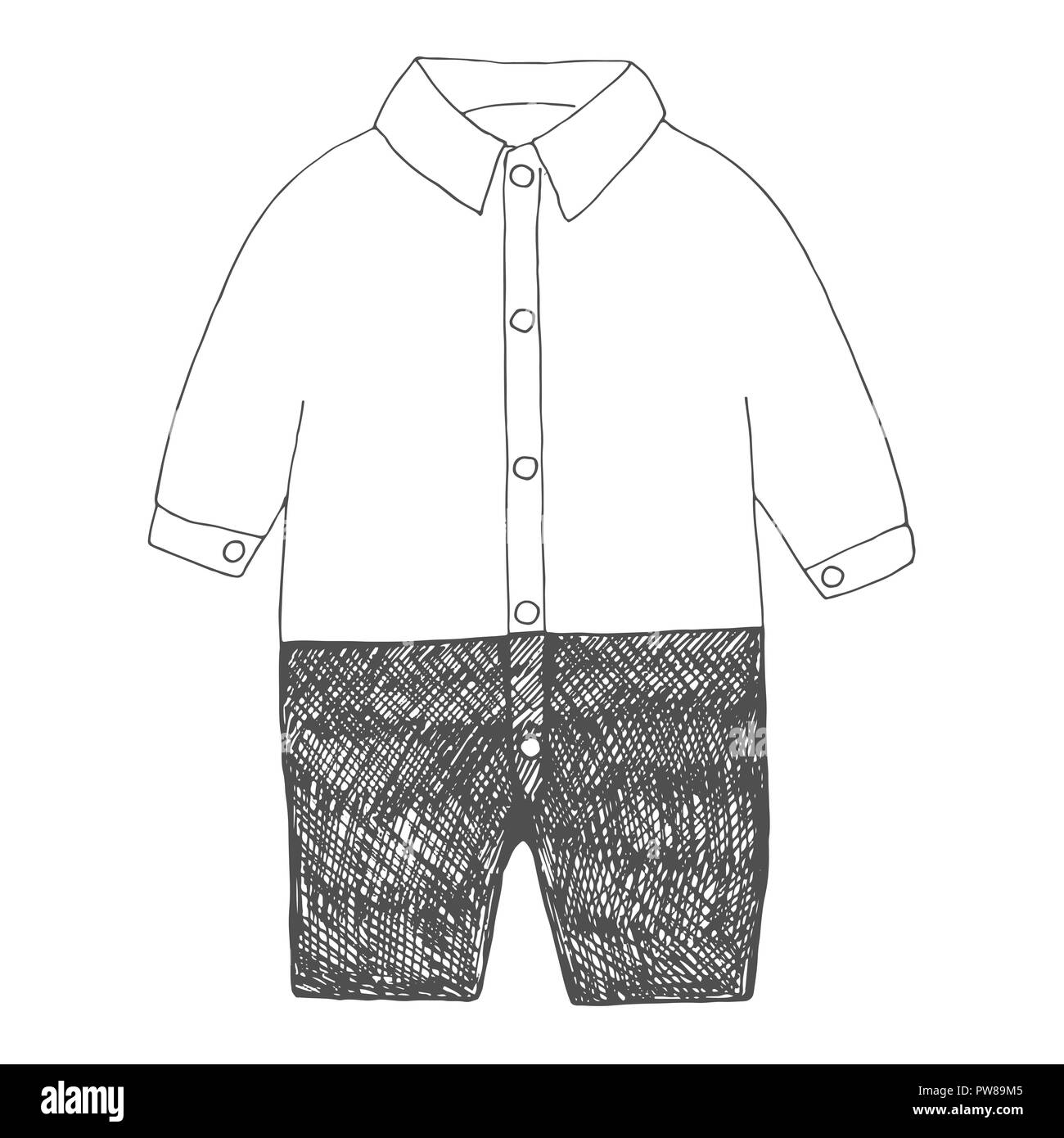 Infant bodysuit. Vector illustration in sketch style Stock Vector
