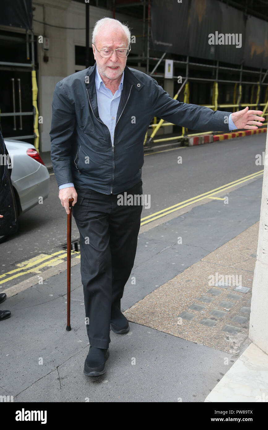 Sir Michael Caine Arriving At Kiss Radio Studios To Promote His