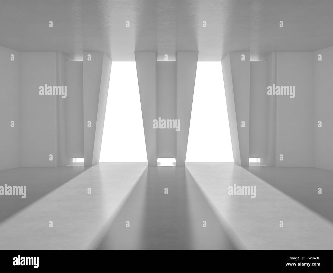 Abstract modern architecture background, empty open space interior. 3D ...