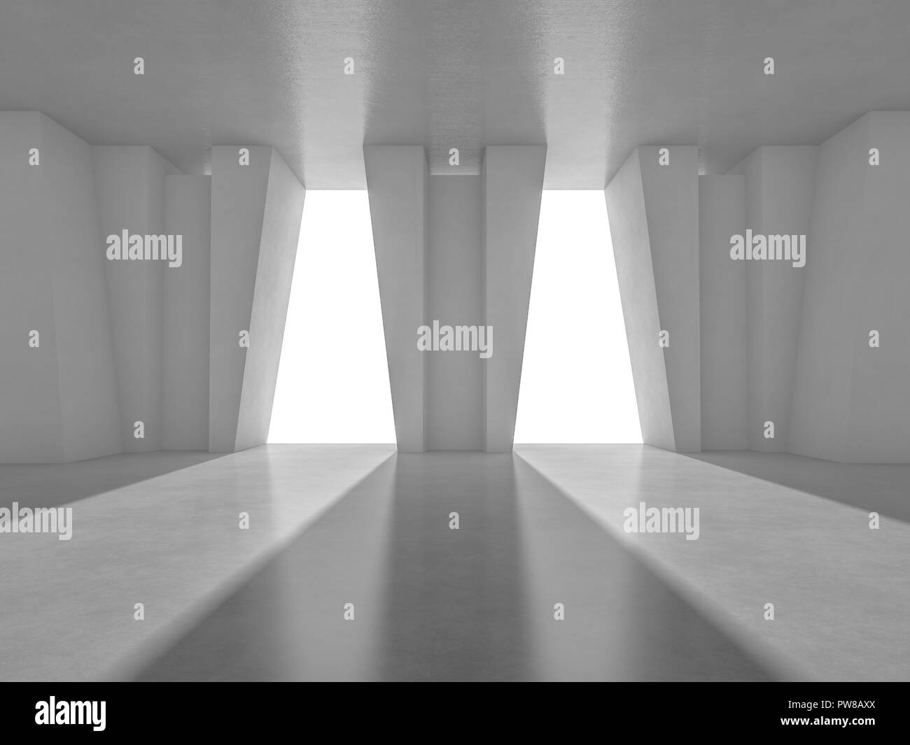 Abstract modern architecture background, empty open space interior. 3D ...