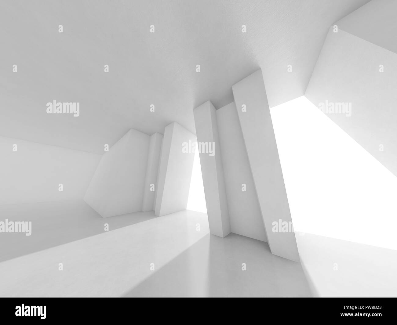 Abstract modern architecture background, empty open space interior. 3D ...
