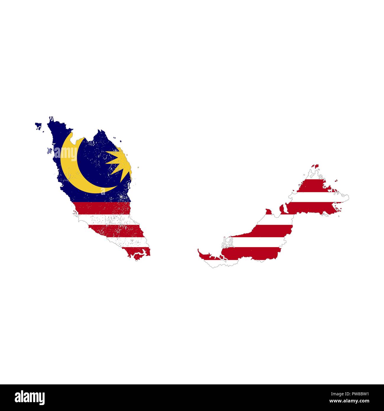 Malaysia Map Hi Res Stock Photography And Images Alamy   Malaysia Country Silhouette With Flag On Background Isolated On White PW8BW1 