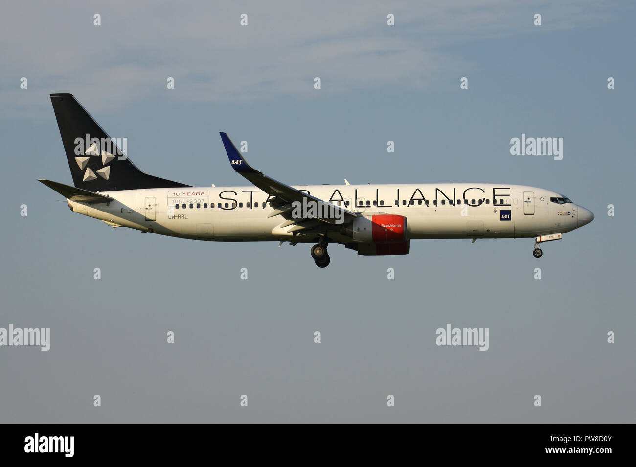 Scandinavian Airlines SAS Boeing 737-800 in Star Alliance livery with  registration LN-RRL on short final for runway 14 of Zurich Airport Stock  Photo - Alamy