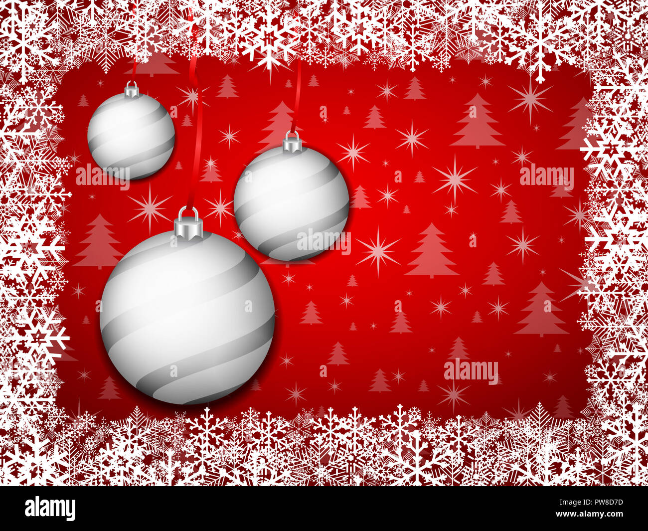 Christmas background with snowflakes and balls. Vector illustration ...