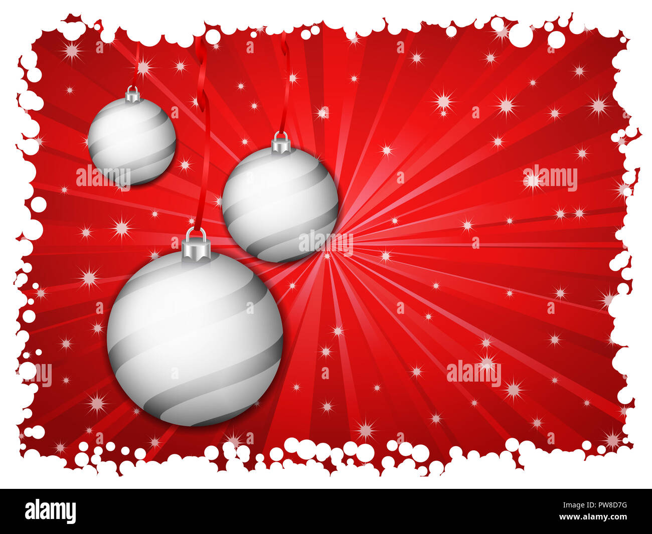 Christmas background with snowflakes and balls. Vector illustration ...