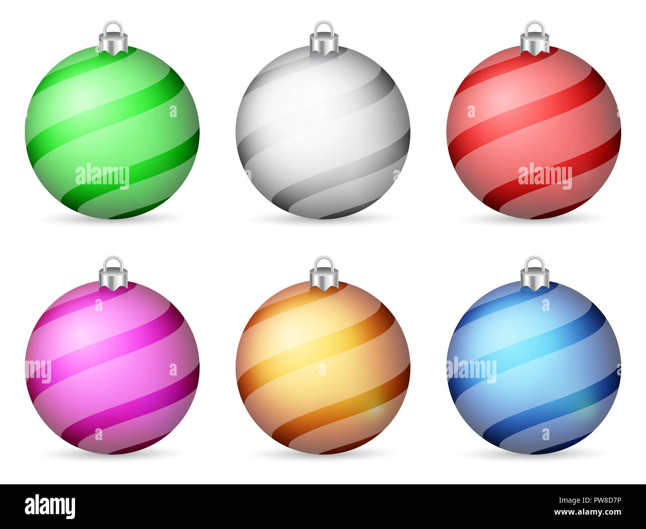Christmas balls set on a white background. Vector illustration Stock ...