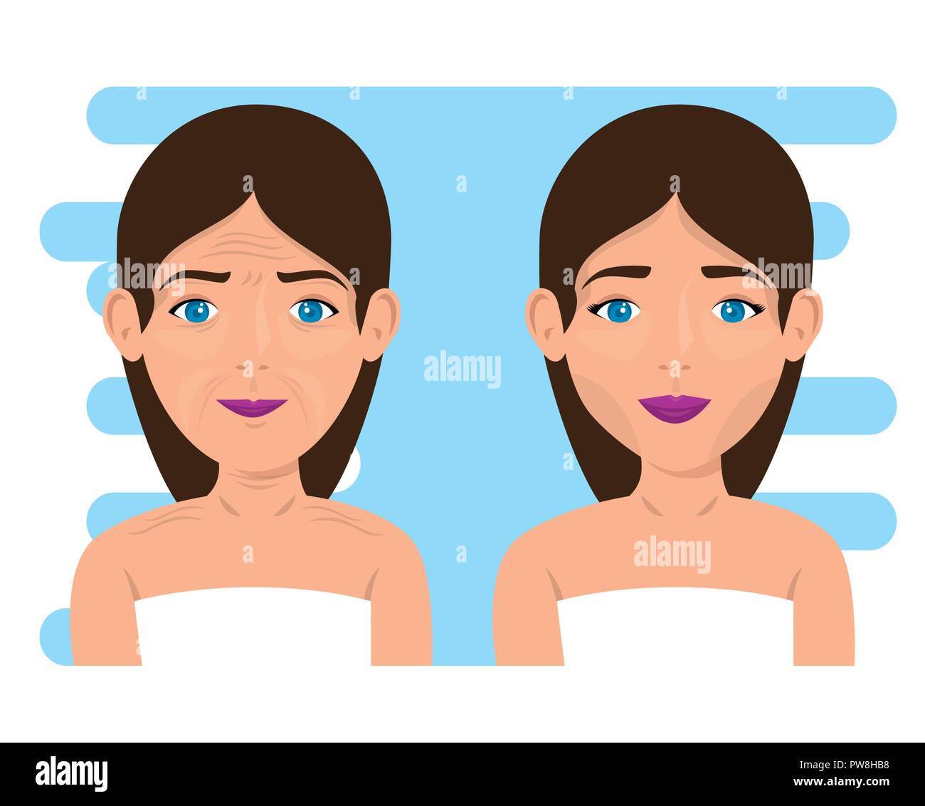  woman before and after skin treatment Stock Vector Image & Art - Alamy
