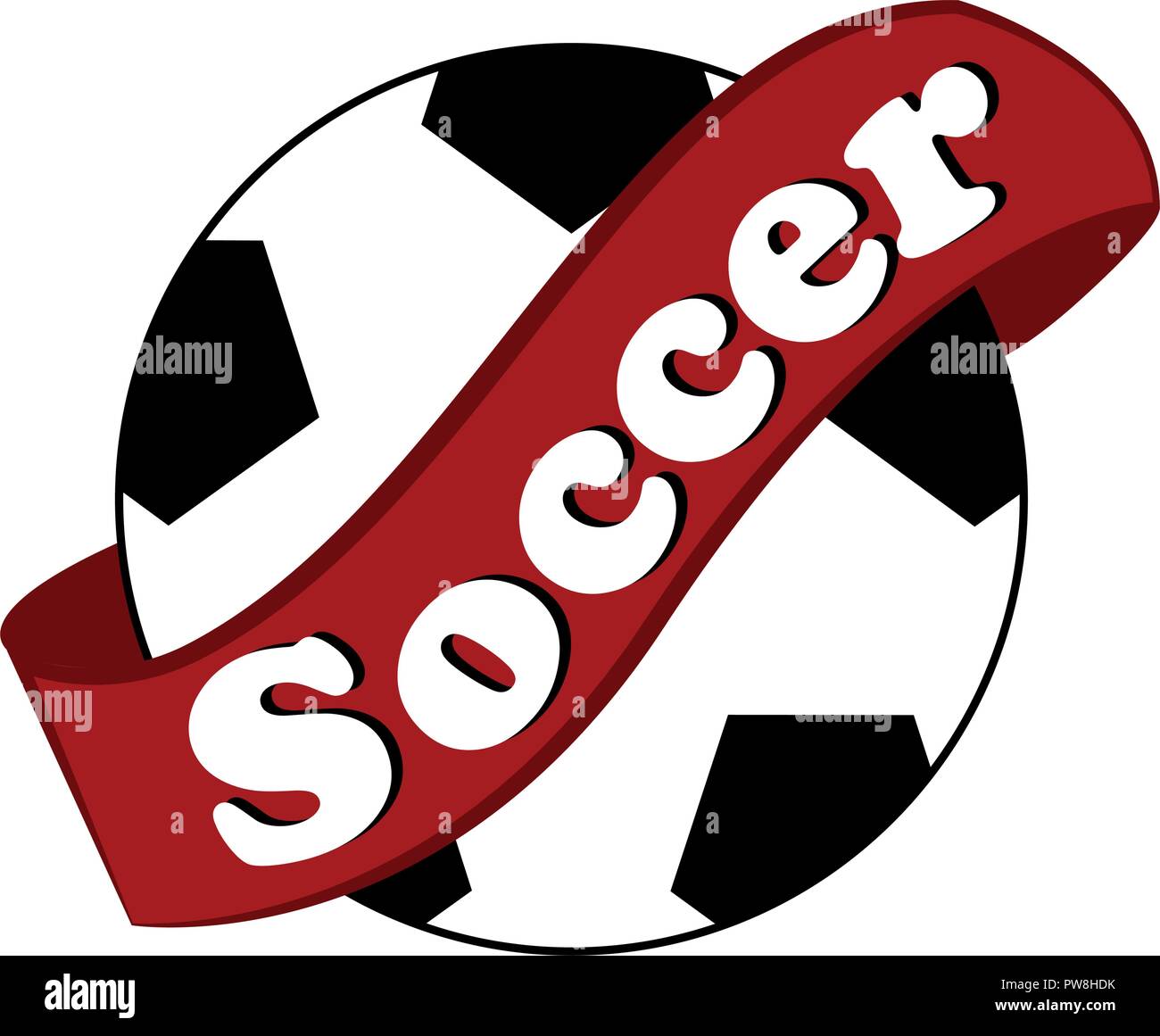 Isolated soccer ball with a ribbon Stock Vector Image & Art - Alamy