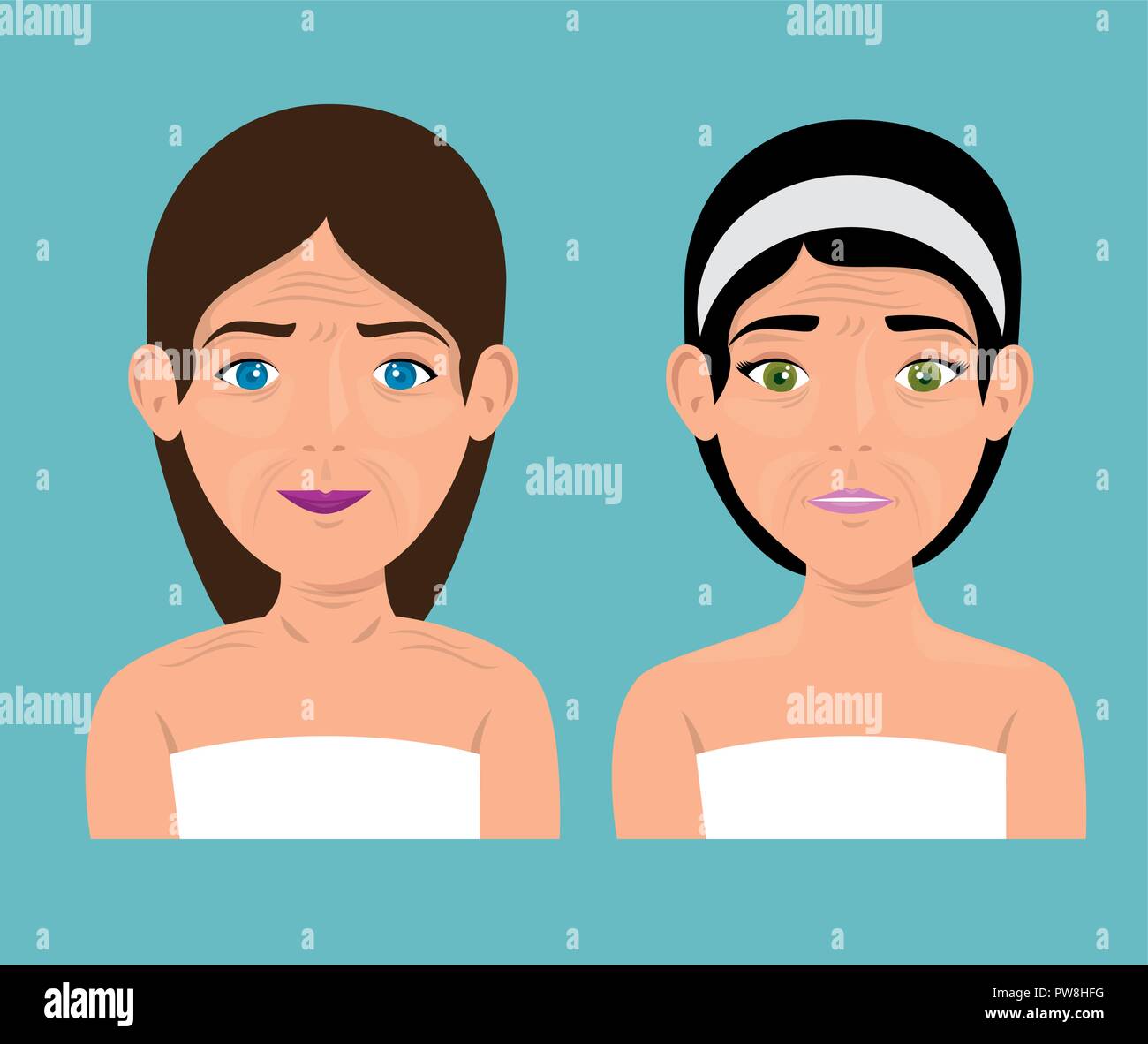  woman before and after skin treatment Stock Vector Image & Art - Alamy