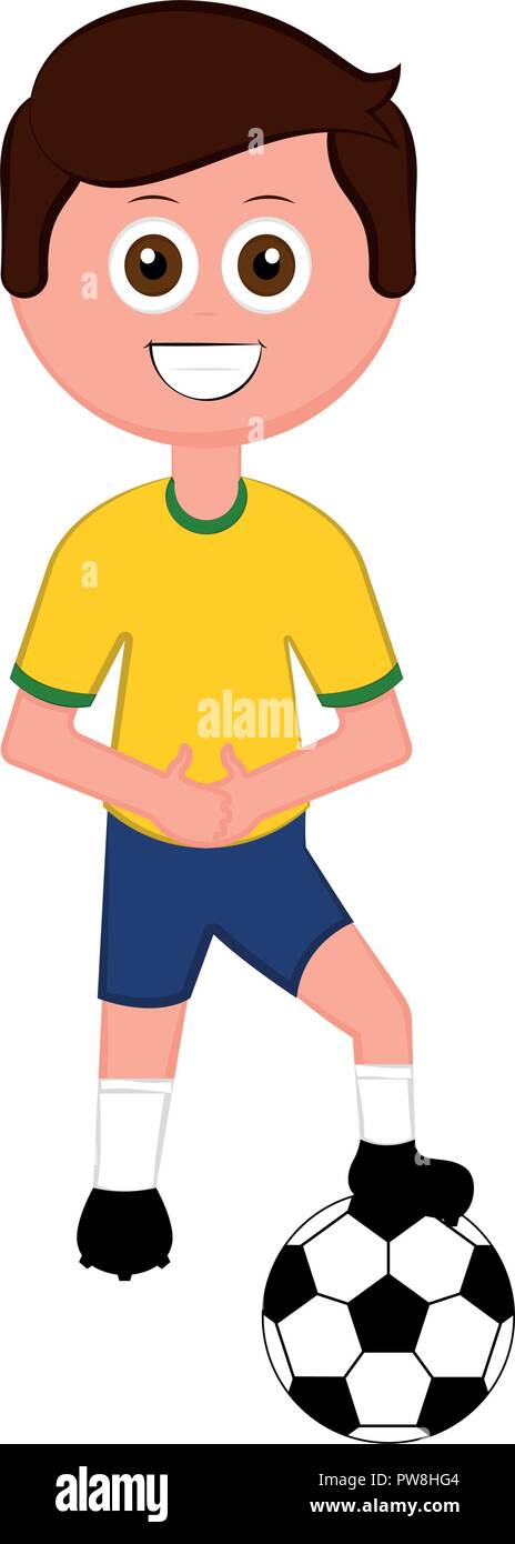 Soccer player with a soccer ball Stock Vector