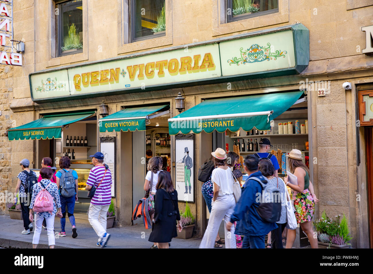 Queen Victoria Cafe and Restaurant in Florence,Tuscany,Italy Stock
