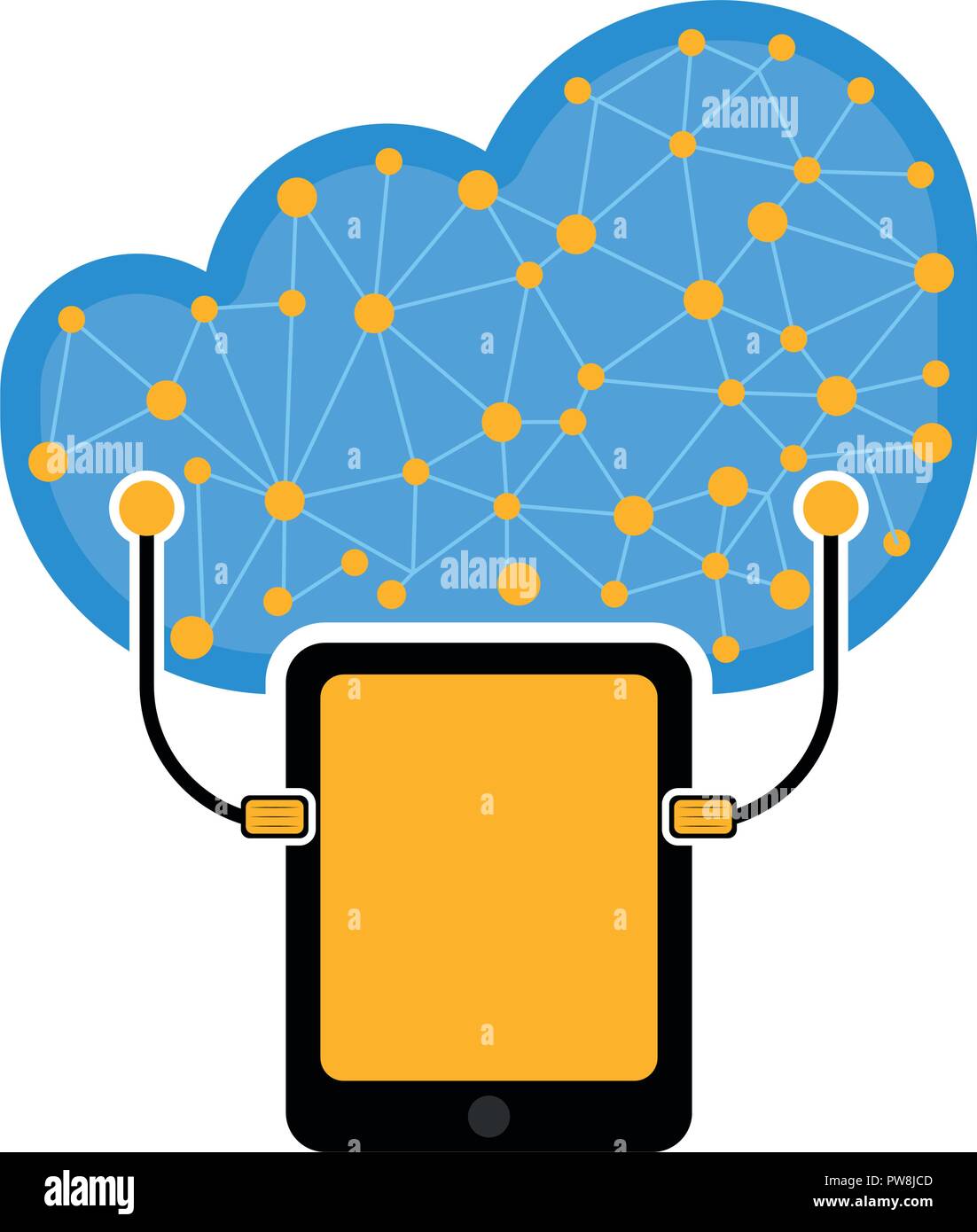 Tablet connect to cloud technology Stock Vector Image & Art - Alamy