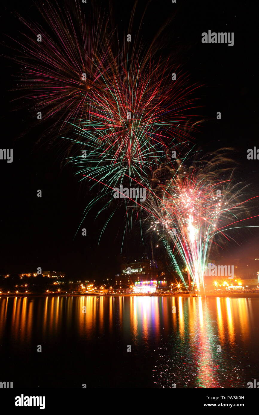 Fireworks over Scarborough South Shore to mark the end of the Goldwing