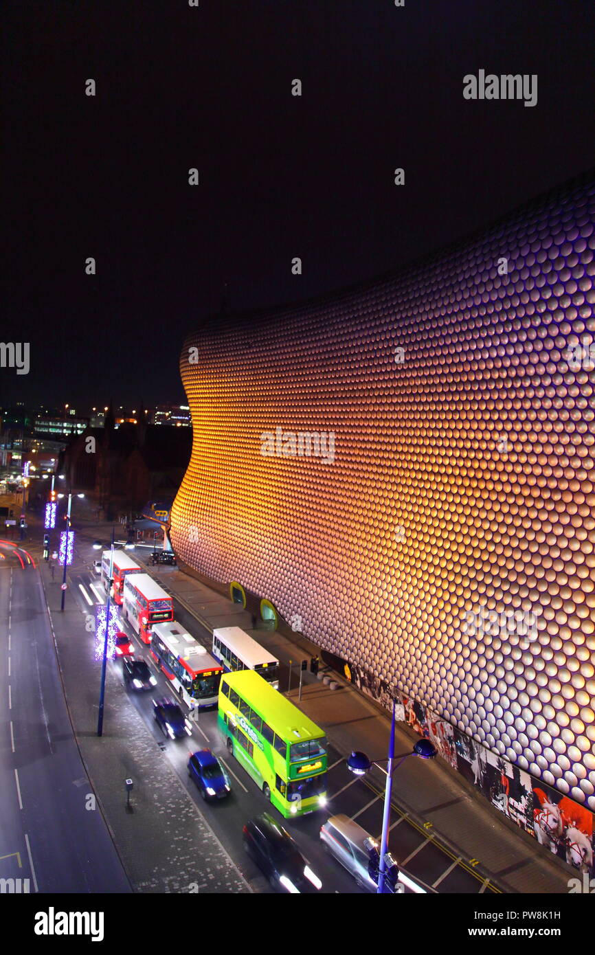 Traffic queuing outside Selfridges department store in Birmingham City Centre. Stock Photo