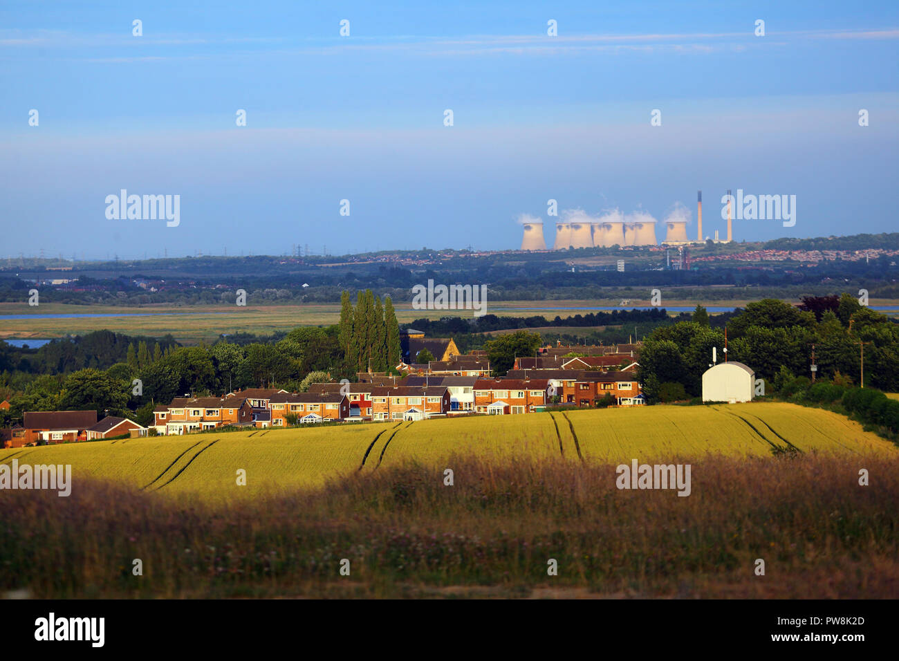 The view from Rothwell Country Park in Leeds, looking towards Ferrybridge Power Station which is