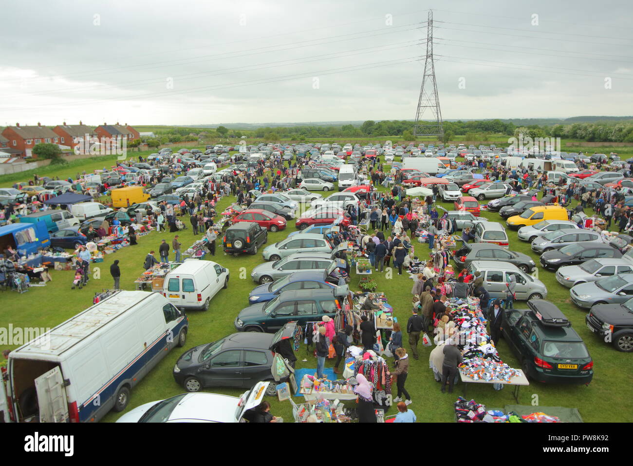 Bank Holiday Car Boot Sale In Swillington , Leeds Stock Photo