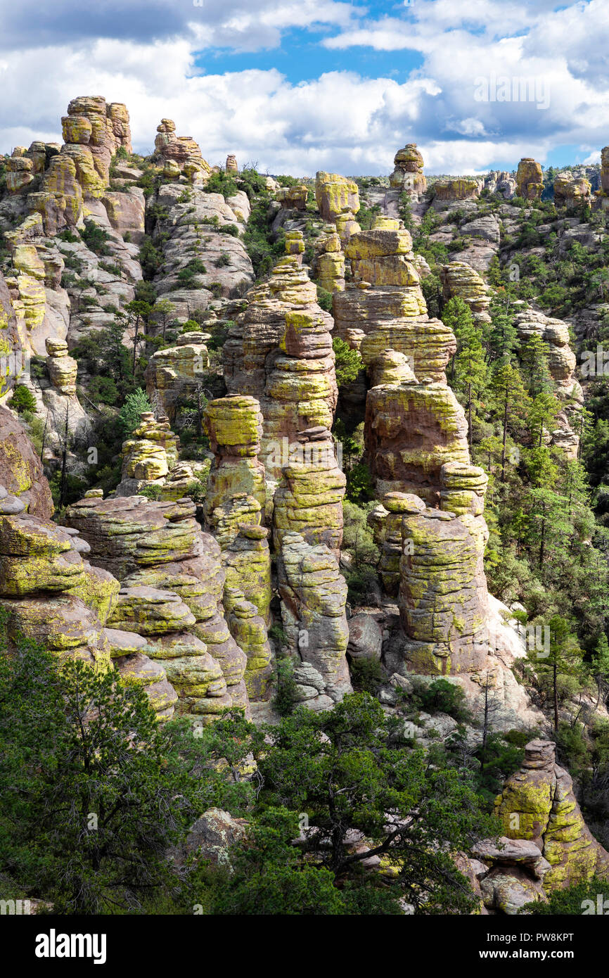 Rhyolite hoodoos, Chiricahua National Monument, Arizona Stock Photo