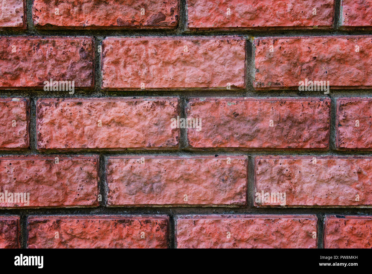 A close up of a red bricked wall. Bricky texture. Brickwork jointed