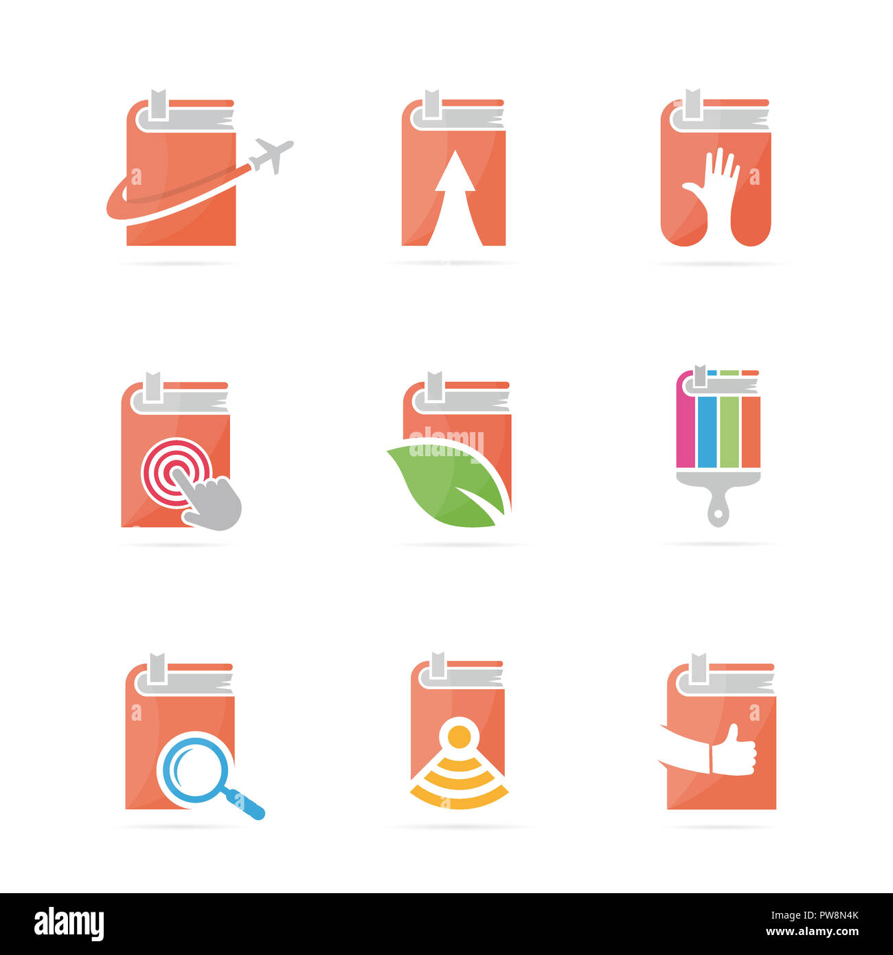 Set of book logo combination. Bookstore and library symbol or icon ...