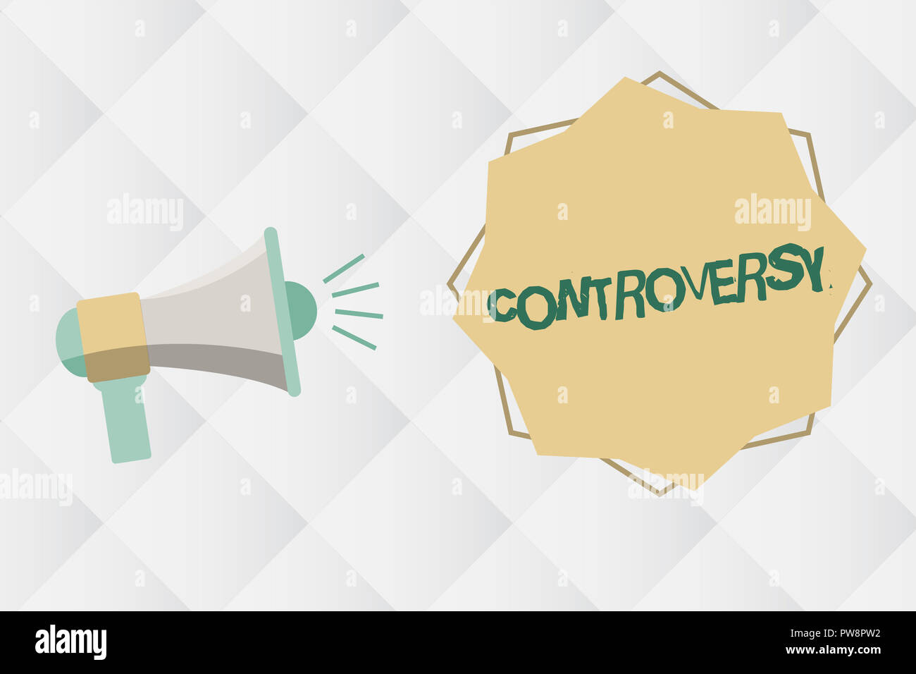 Handwriting text Controversy. Concept meaning Disagreement or Argument