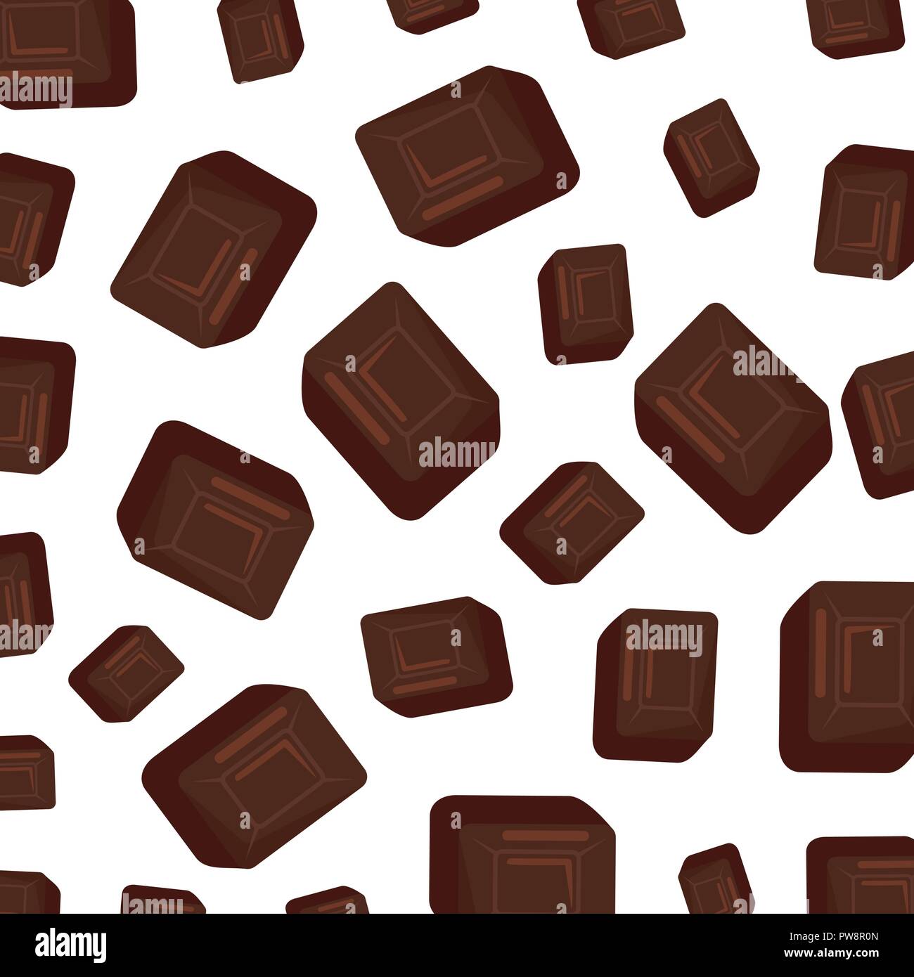 sweet chocolate cubes pattern Stock Vector