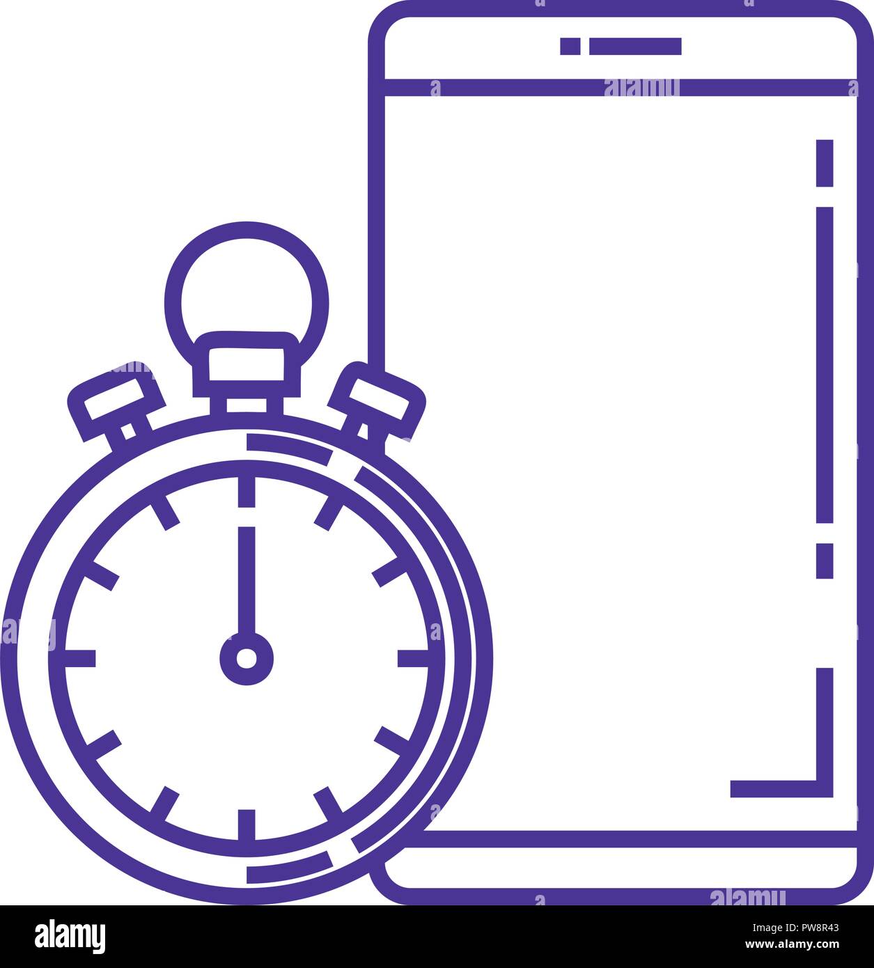 smartphone device with chronometer Stock Vector Image & Art - Alamy
