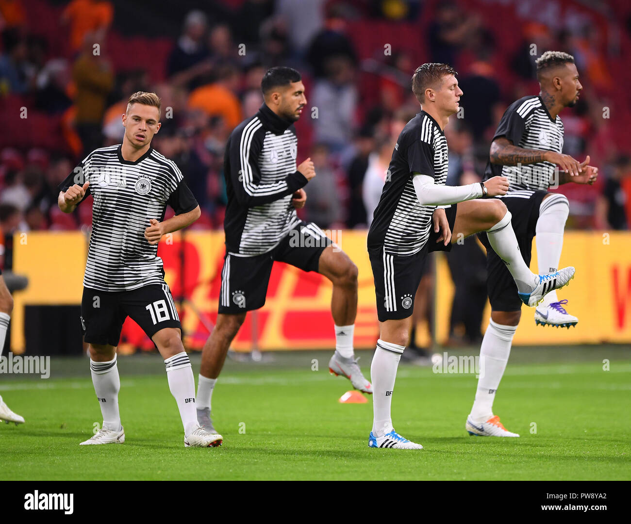 Joshua Kimmich (Germany), Emre Can (Germany), Toni Kroos (Germany), Jerome Boateng (Germany) before the game. GES/Football/Nations League: Netherlands - Germany, 13.10.2018 Football/Soccer: Nations League: Netherlands vs Germany, Amsterdam, October 13, 2018 | usage worldwide Stock Photo
