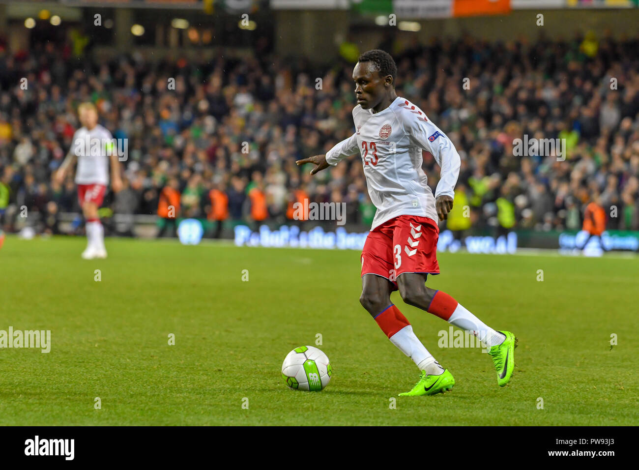 Pione Sisto in action during the Rep of Ireland vs Denmark UEFA Nations League match at the Aviva Stadium. Score 0-0 Stock Photo