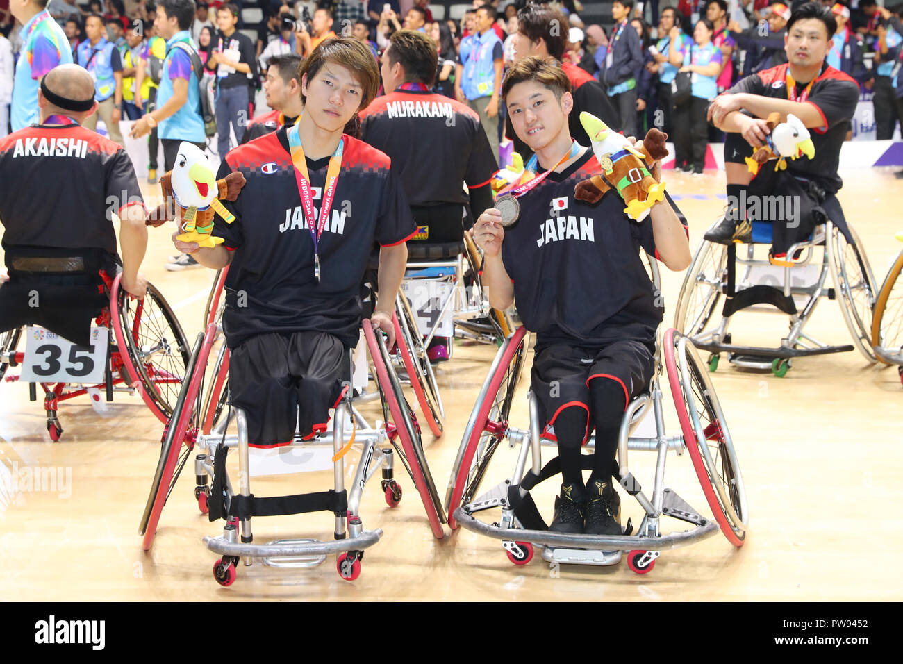 Jakarta, Indonesia. 13th Oct, 2018. (LR) Renshi Chokai, Takuya