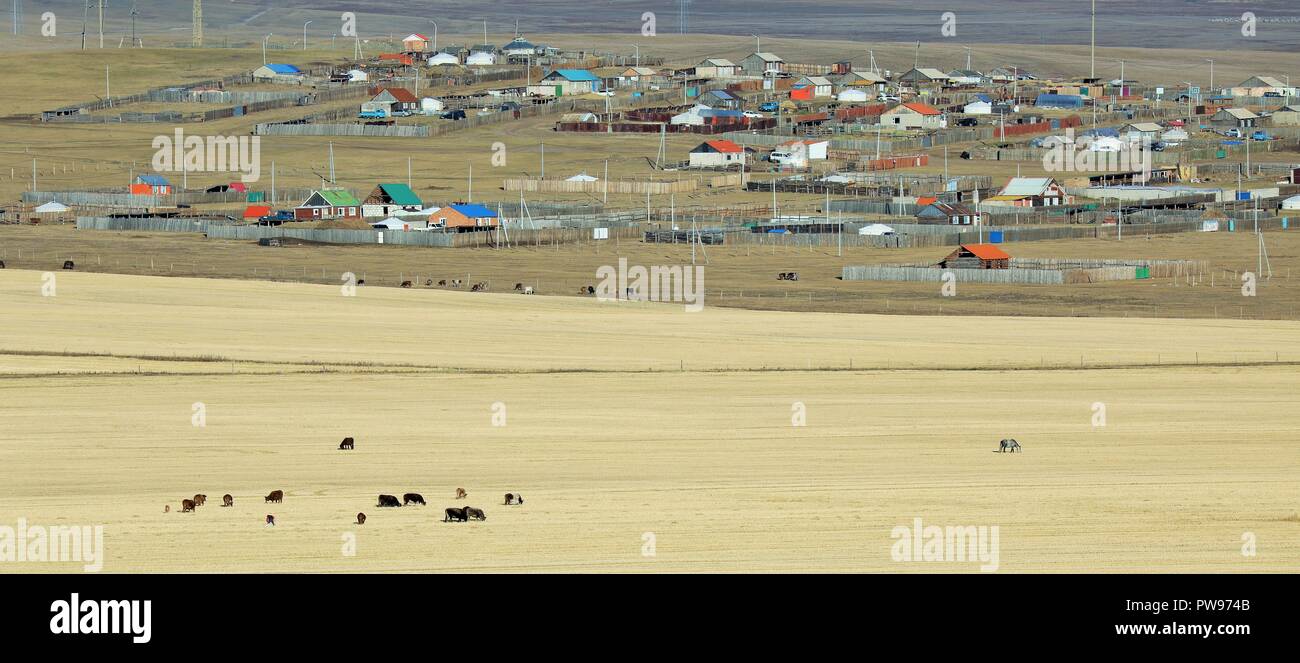 Ulan Bator. 11th Oct, 2018. Photo taken on Oct. 11, 2018 shows a residential zone, north of Ulan Bator, Mongolia. Credit: Asigang/Xinhua/Alamy Live News Stock Photo
