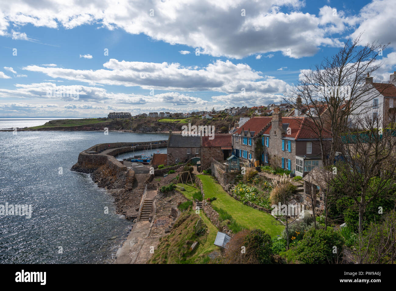 Waterfront and houses of Crail, East Neuk, Fife, Scotland, UK Stock