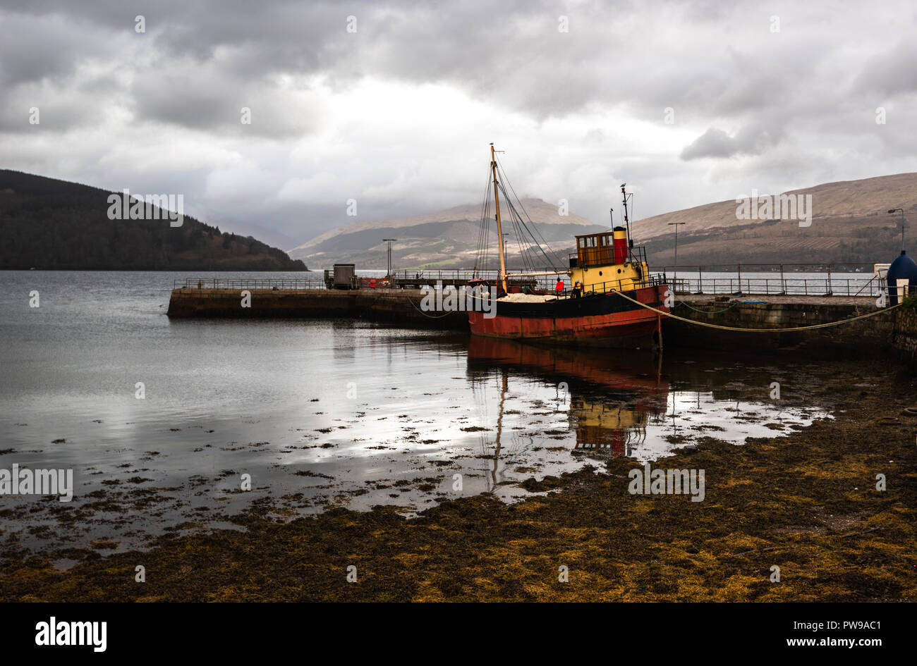 The Vital Spark, a Steam ship, Inveraray Harbour, Argyll and Bute, Loch Fyne, Scotland, United Kingdom Stock Photo