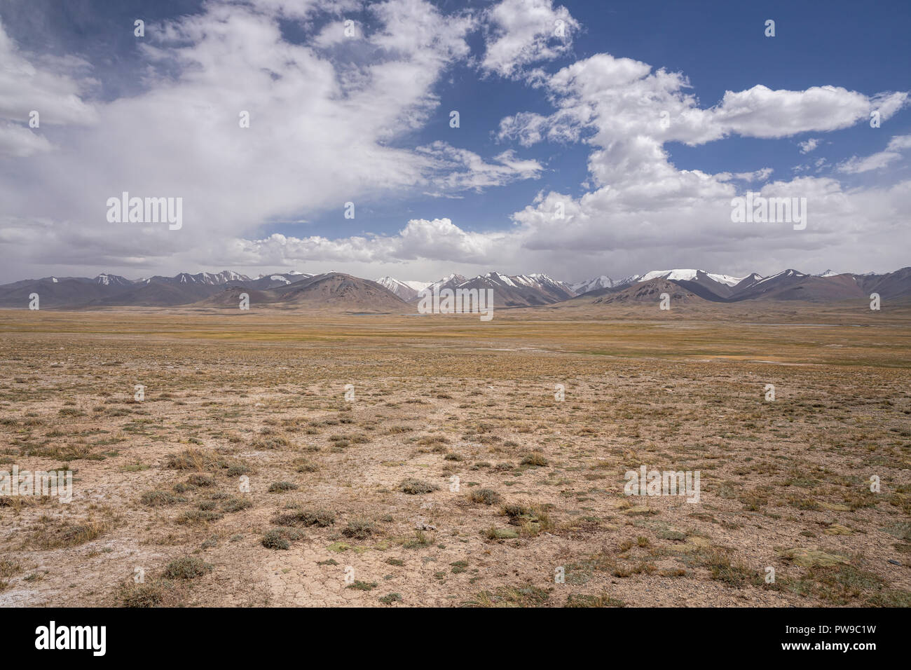 Afghan Great Pamir on trek from Keng Shiber to Kara Jilga, Pamir Mountains, Gorno-Badakhshan, Tajikistan. Stock Photo