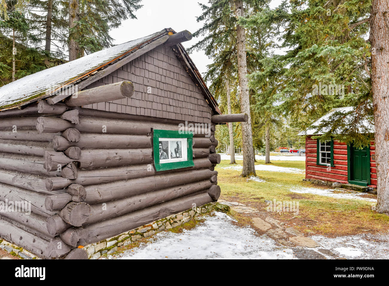 Bill Peyto cabin, Whyte Museum of the Canadian Rockies, Banff, Alberta, Canada Stock Photo