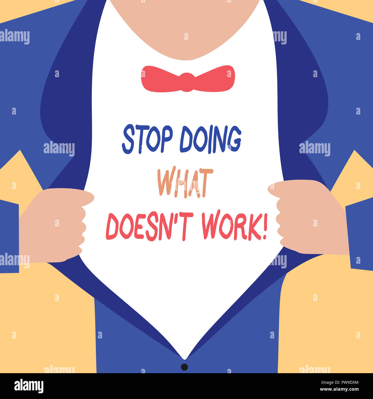 Handwriting text writing Stop Doing What Doesn t not Work. Concept meaning busy does not always mean being Productive. Stock Photo