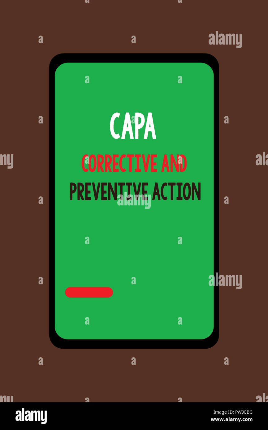 Handwriting Text Capa Corrective And Preventive Action Concept Meaning Elimination Of 
