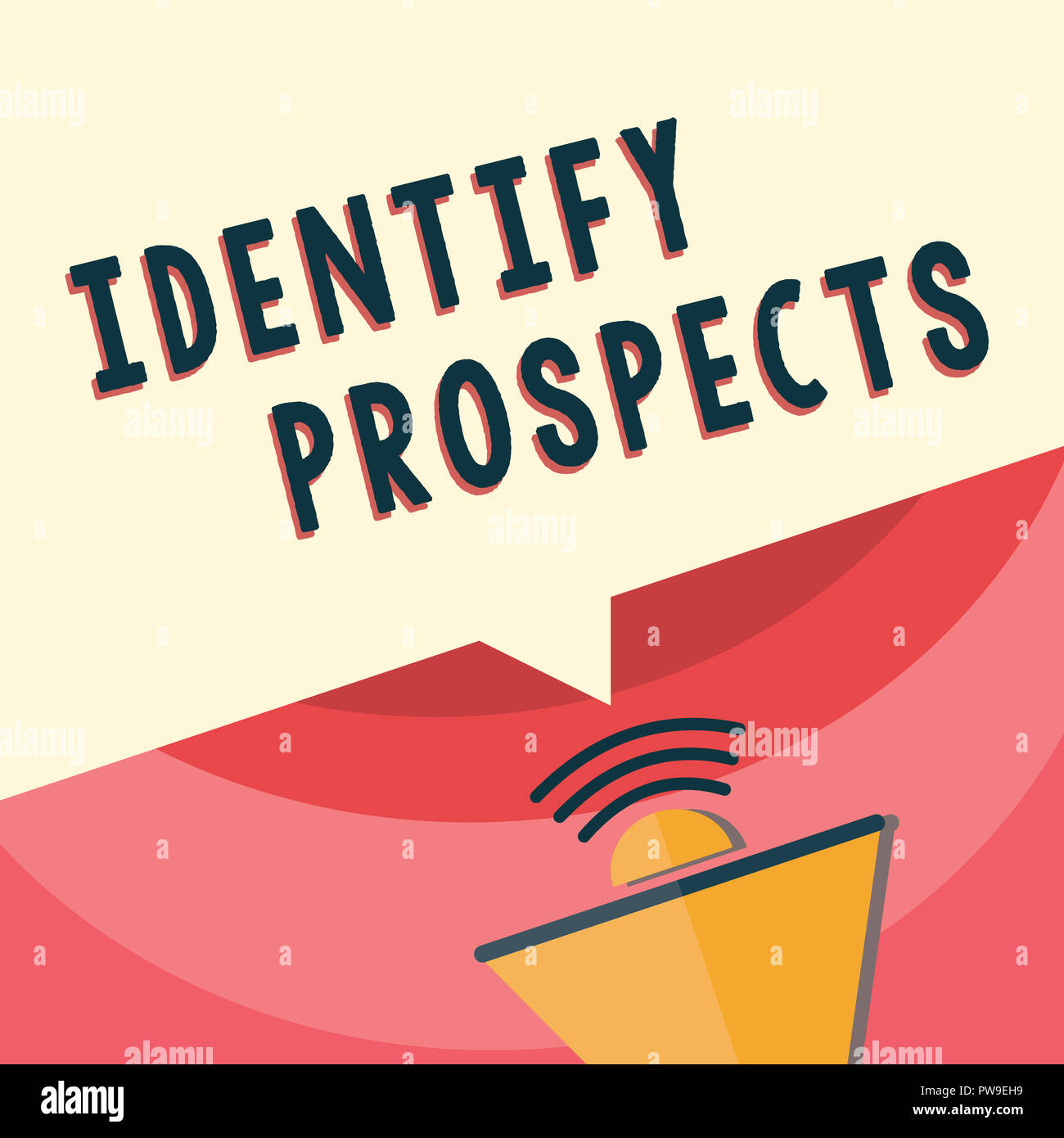 Handwriting text writing Identify Prospects. Concept meaning Possible