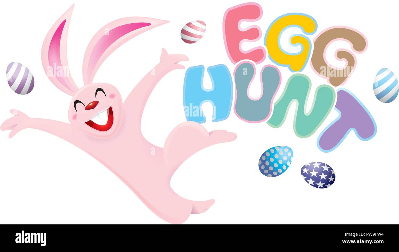 Easter day vector with a cute rabbit. Isolated. Stock Vector