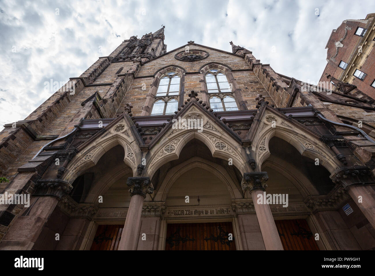 Church of the Covenant, Newberry Street, Back Bay, Boston, MA Stock