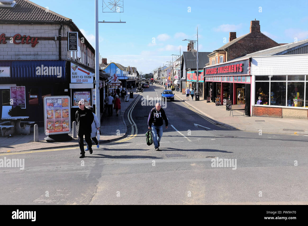 Mablethorpe, Lincolnshire, UK. October 04, 2018. Holidaymakers and