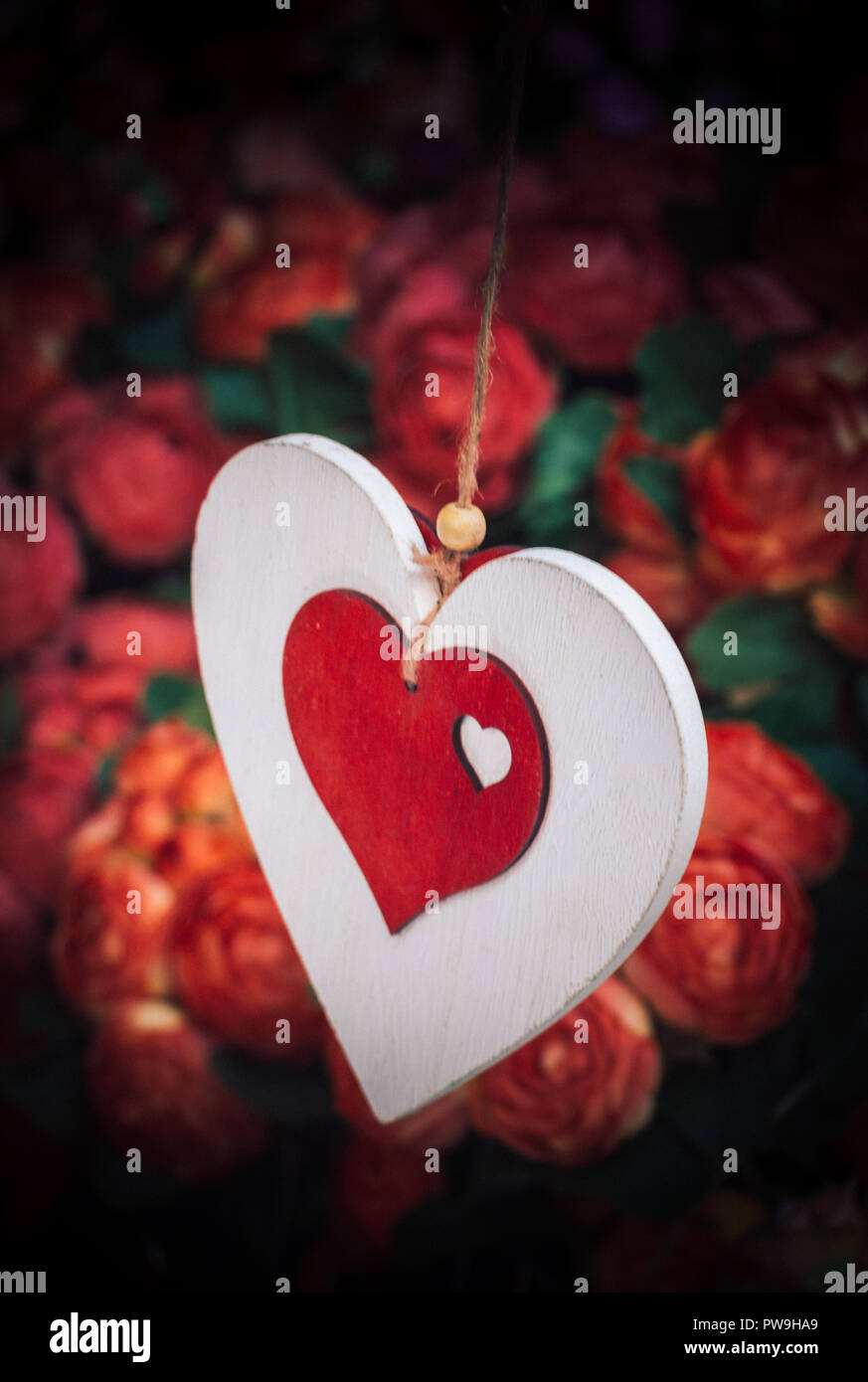 Colorful decorative objects in the shape of a heart Stock Photo Alamy